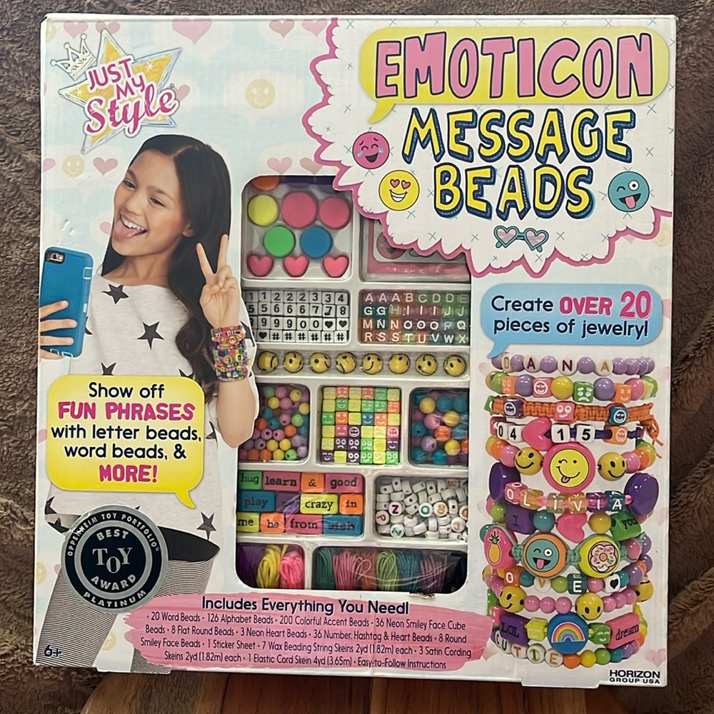 Just My Style Emoticon Message Beads Kit. Create over 20 pieces of jewerly.